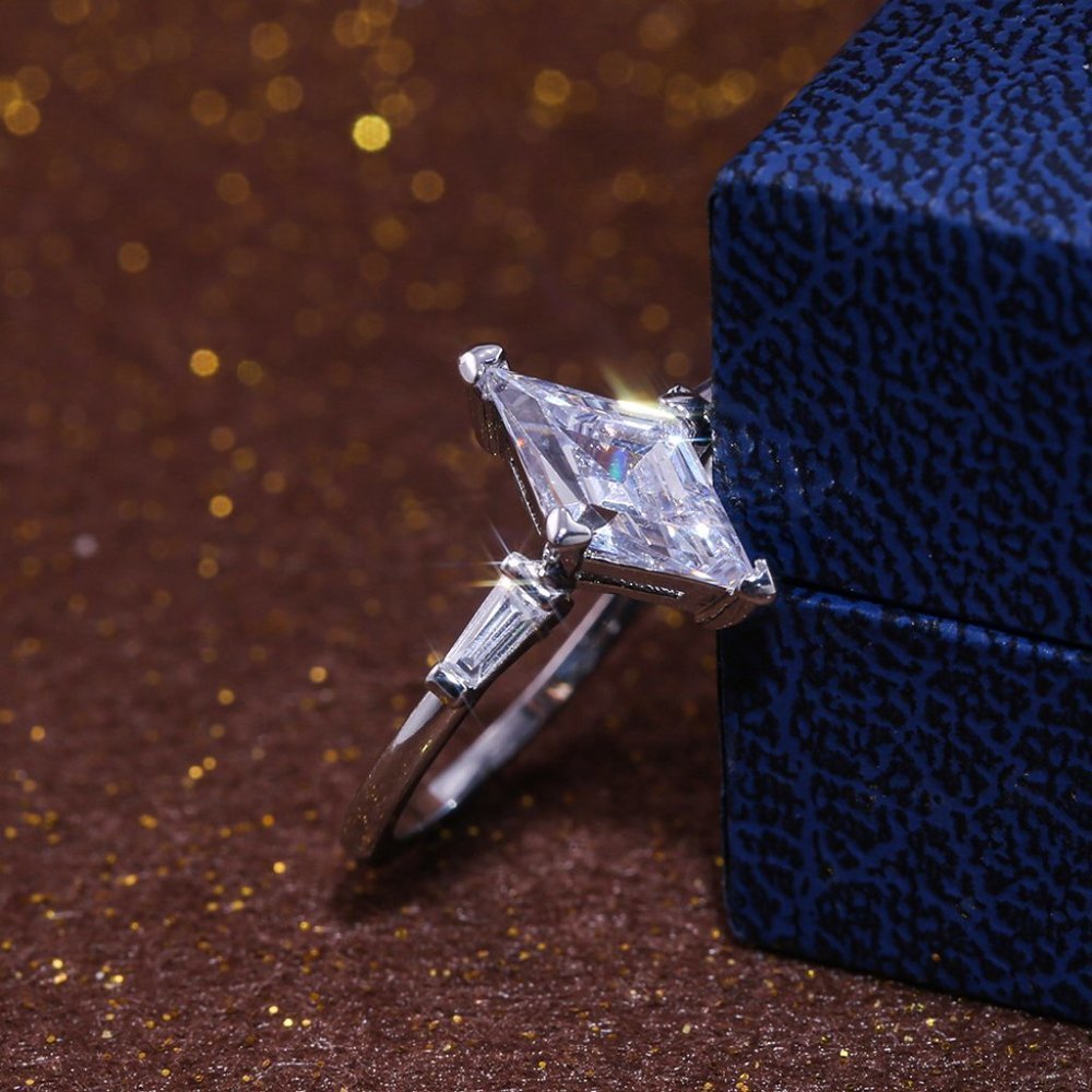 🍂   925 Silver Plated Dainty CZ Crystal Ring for Women, FB16FA1136 - Picture 6 of 7
